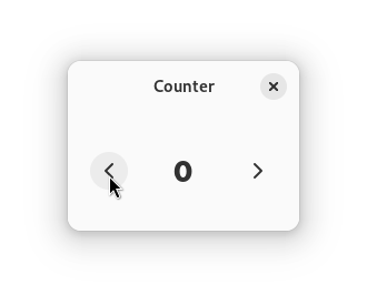 A screenshot of the counter example app.