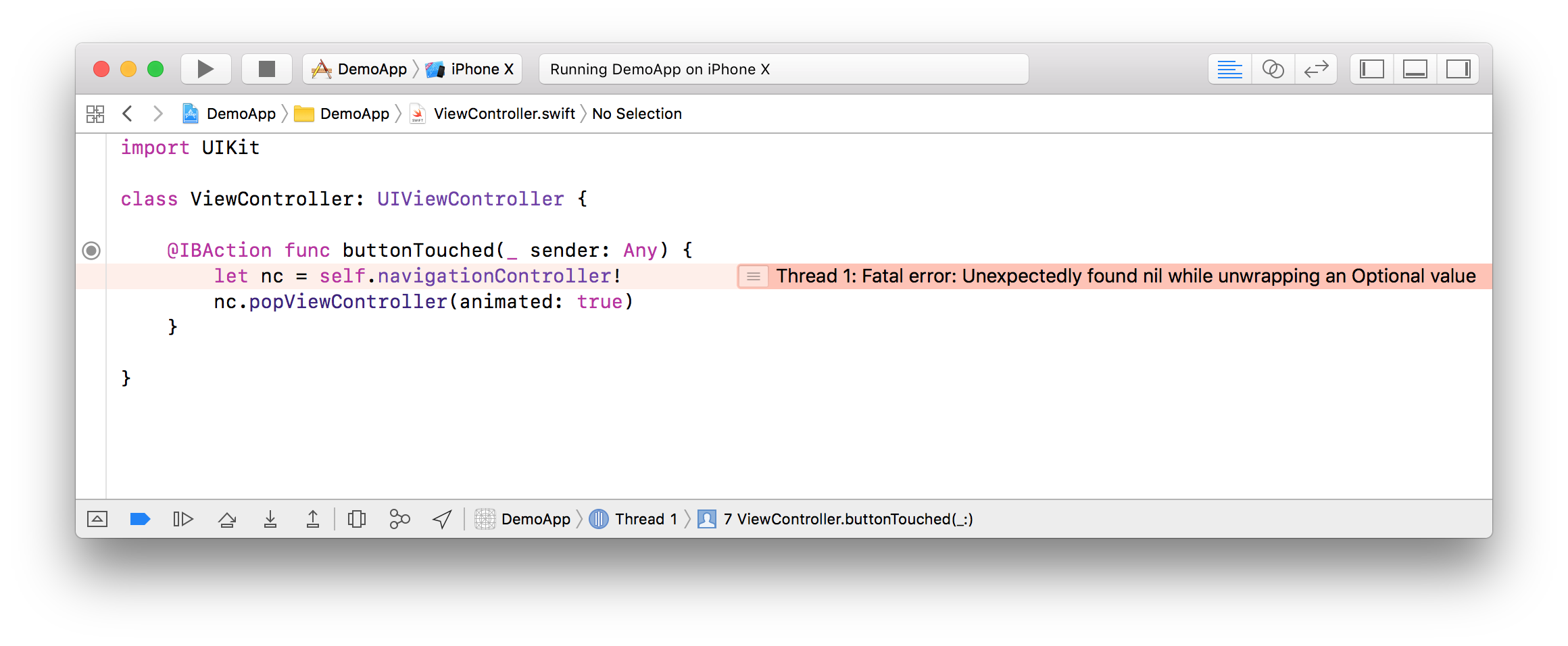 Swift fatal error in Xcode 9.1