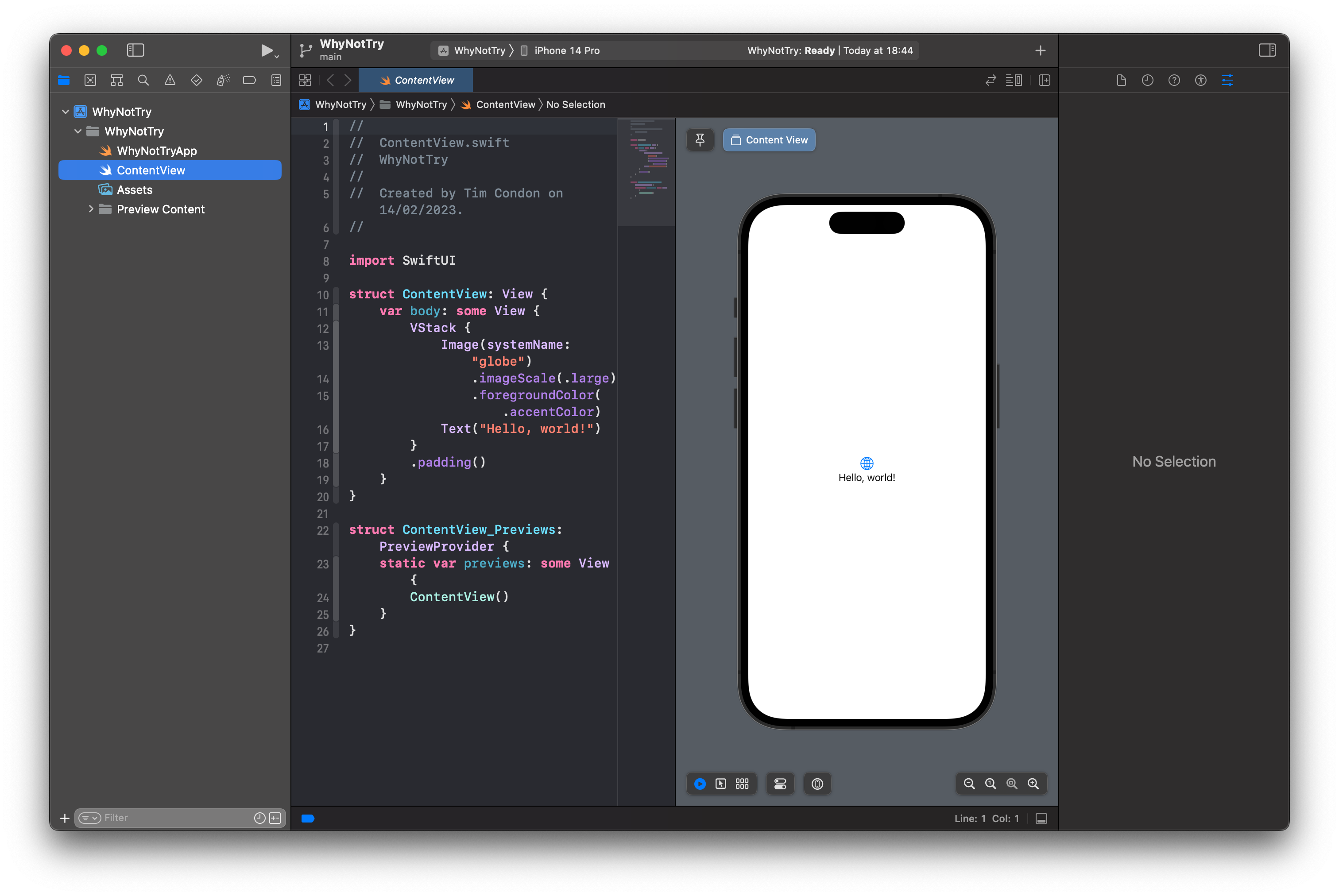 Initial SwiftUI project