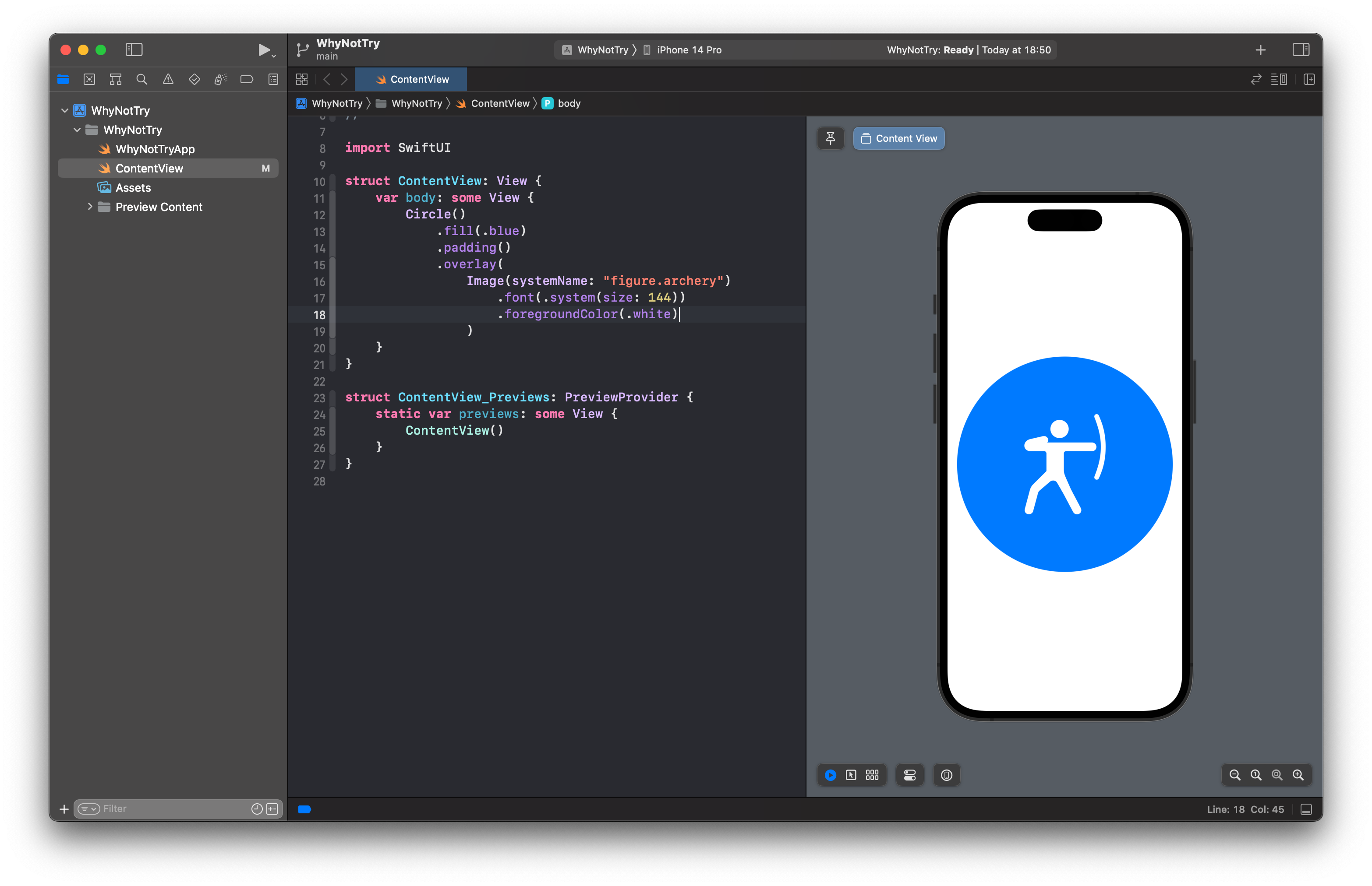 SwiftUI Circle with Icon Sized
